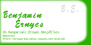 benjamin ernyes business card